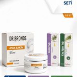 Ayak Bakım ve Nemlendirme Seti | Dr.bronos Ayak Bakım Kremi 150 ml & Softem Kekik Yağı 20 ml & Softem Çay Ağacı Yağı 20 ml - Beyaz