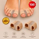 Ayak Baş Parmak Eğriliği Düzeltici Silikon Makaralı Bunyon Halluks Valgus Baş Parmak Koruyucu Silikon 2 Adet Kırmed