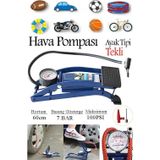 Ayak Hava Pompası 1 Adet Kalın Pistonlu Ayak Tipi Hava Pompası Bisiklet Teker Top Kurban Şişirme Araba Göstergeli