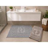 Ayak Havlusu 2 Adet / Banyo Paspas / %100 Pamuk Kumaş / Ultra Yumuşak - Gri - Kahverengi - 50 x 70 cm