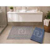 Ayak Havlusu 2 Adet / Banyo Paspas / %100 Pamuk Kumaş / Ultra Yumuşak - İndigo - 50 x 70 cm