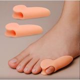 Ayak Serçe Parmak Duruş Düzeltİci, Sürtünme ve Yana Batmayı Engelleyici, Silikon Bunyon Aparat, Yastıklama, Unisex, Yan Parmağa Geçmeli-Geçmesiz Seçenekli (1 Çift) (Yan Parmak GEÇMESİZ, Ten Renkli)