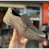 Ayakcity Erkek Günlük Hakiki Deri Full Ortopedik Taban Loafer Ayakkabı - Kum - 43