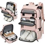 Ayakkabı Bölmeli Su Geçirmez Spor & Seyahat Sırt Çantası – 30L – 16” Laptop Bölmeli - Pembe