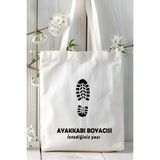 Ayakkabı Boyacısı Baskılı Bez Omuz Çantası Kişiye Özel Model 1