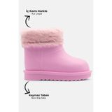 Ayakkabı City Çocuk Bot Su Geçirmez İçi Kürklü Pembe Yağmur Çizme Kar Kız Çocuk Bot
