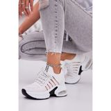 Ayakkabı Delisiyim Gizli Dolgu Topuk Siyah Triko Kadın Spor Ayakkabı Sneaker - Beyaz