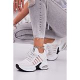 Ayakkabı Delisiyim Gizli Dolgu Topuklu Kadın Beyaz Spor Ayakkabı – Triko Sneaker, Hafif, Air Tabanlı, Dansel