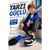 Ayakkabı Deryası Erkek Çocuk Cırtlı Bağcık Detaylı Renk Bloklu Günlük Sneaker Spor Ayakkabı 31-35