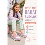 Ayakkabı Deryası Kız Çocuk Cırtlı Bağcık Detaylı Pastel Renk Bloklu Günlük Sneaker Spor Ayakkabı 31-35