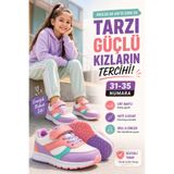 Ayakkabı Deryası Kız Çocuk Cırtlı Bağcık Detaylı Pastel Renk Bloklu Günlük Sneaker Spor Ayakkabı 31-35