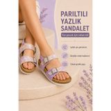 Ayakkabı Deryası Kız Çocuk Yazlık Sandalet Kaymaz Kauçuk Taban Cırt Cırtlı Renkli Bilekten Destek Model