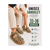 Ayakkabı Deryası Unisex Kız Erkek Çocuk Sandalet Haki Yeşil Cırtlı Önü Kapalı Yazlık 33-38