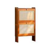 Ayakkabı Dolabı, Bağımsız Ahşap Ayakkabı Dolabı, Ev, Dolap, Koridor ve Giriş için İnce Rattan Ayakkabı Rafı Depolama - Yatak Odası ve Giriş için Şık Ayakkabı