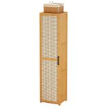 Ayakkabı Dolabı, Bambu Dikey Ayakkabı Rafı Dar Alanlar İçin Yüksek İnce Depolama Kapılı Bağımsız Dolap Yerden Tasarruflu Köşe Standı (30 × 33 × 160 cm) - Ev ve Giriş İçin Mükemmel