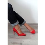 Ayakkabı Podyumum "stiletto" Kırmızı - Orta Boy Ince Topuk Kadın Ayakkabısı