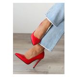 Ayakkabı Podyumum "stiletto" Kırmızı - Yüksek Ince Topuk Kadın Ayakkabısı