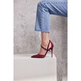 Ayakkabı Prensi Jayden Bordo Suet 10 cm Kadın Stiletto, Topuklu Ayakkabı Suet - Bordo Süet
