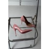 AYAKKABI PRENSİ Swag Pudra Rugan 10 Cm Kadın Stiletto, Topuklu Ayakkabı