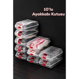 Ayakkabı Saklama Kutusu Şeffaf Beyaz, 204-10