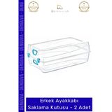 #Ayakkabıkutusu Şeffaf Plastik İstiflenebilir Katlanabilir Modüler Modern Saklama Erkek Ayakkabı Kutusu - 2 Adet