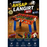 Ayaklı Ahşap Langırt Seti - Ahşap Oyuncak - Futbol Oyuncakları - Top Oyuncak Langırt Setleri - Langırt Oyuncakları - Ahş