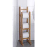 Ayaklı Ahşap Tuvalet Kağıdı Standı Yükseklik 60 Cm İkea Tuvalet Kağıtlığı Bambu Stand