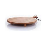 Ayaklı Akasya Sunum Tabağı ve Servis Tahtası (40X30 Cm) | Doğal Ahşap Modern Peynir, Şarküteri, Pizza ve Kahvaltı Tahtası | Saplı ve Yükseltilmiş Ayaklı Sunumluk - Kestane Akaju - Option-1