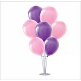 Ayaklı Balon Standı 7li Set, 7 Adet Mor, Pembe Balon