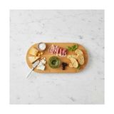 Ayaklı Bambu Sunum Tabakları, Ayaklı Bambu Sunumluk, Kek, Börek, Çörek ve Çikolata Sunum Tepsisi Yuvarlak Kenarlı Oval Sunumluk (32XM*12CM*1,5CM) - standart