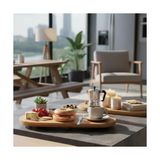 Ayaklı Bambu Sunum Tabakları, Ayaklı Bambu Sunumluk, Kek, Börek, Çörek ve Çikolata Sunum Tepsisi Yuvarlak Kenarlı Oval Sunumluk (34XM*15CM*1,5CM) - standart