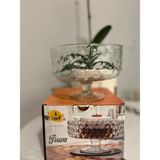 Ayaklı Boncuk Desenli Cam Kurabiyelik Sunumluk Pasta Sunumluğu Çap 18,5 cm En 13CM - Şeffaf