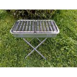 Ayaklı Büyük Mangal 45Cm Kebapçı Barbekü Geniş Oluklu Paslanmaz Galvaniz Gövde Krom Köfteci Izgara, 45-Abn2504252203