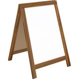 Ayaklı Çatı Tipi Yazı Tahtası Menüsü, 50X70, Çift Taraflı, Beyaz - Ahşap - Beyaz - Seçenek 1