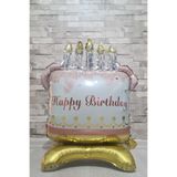 Ayaklı Doğum Günü Pastası Folyo Balon Mumlu Happy Birthday Pasta Balon