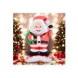 Ayaklı Gözlüklü Noel Baba Folyo Balon Yılbaşı Folyo Balon Süsü