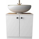 Ayaklı Lavabo Için Dolap Raf Düzenleyici 2 Kapaklı Lavabo Banyo Dolabı RZ64*42 - Ahşap - Beyaz
