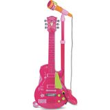 Ayaklı Mikrofonlu Pembe Gitar İle Eğlence Garanti!
