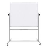Ayaklı Mobil Çift Taraflı Tekerlekli 360 Dönerli Laminant Yazı Tahtası 120x140 cm - Beyaz