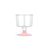 Ayaklı Shot Bardağı Küçük Plastik Kadeh 50 ML - 6 Adet Pembe