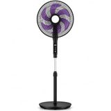 Ayaklı Vantilatör, 50W Güçlü Motorlu 6 Pervaneli Soğutucu Fan, 3 Kademeli Hız Ayarlı, Dijital Ekranlı Uzaktan Kumandalı Sessiz Ev Ofis İş Yeri Balkon Yatak Odası İçin Ayaklı Vantilatör