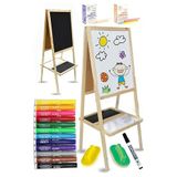 Ayakli Yazi Tahtasi Cift Tarafli 40X50cm 1 Adet 12 Renk Jumbo Keceli Kalem Cocuk Yazi Tahtasi Alistirma Tahtasi