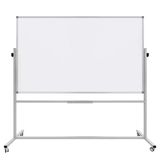 Ayaklı Yazı Tahtası Mobil Çift Taraflı Tekerlekli 360° Dönerli Laminant 120x200 cm - Beyaz
