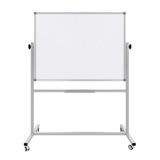 Ayaklı Yazı Tahtası Mobil Çift Taraflı Tekerlekli 360 Dönerli Laminant 90x120 cm - Beyaz