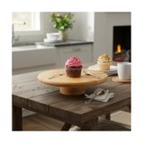 Ayaklı Yüksek Bambu Sunum Tabağı | Yükseltici Ayaklı Bambu Sunum Tepsisi – Doğal, Şık ve Dayanıklı (28CM*28CM*6CM) - standart