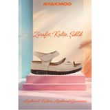 Ayakmod 07 109Rr Kadın Anatomik Taban Sandalet,Bej 37