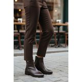 Ayakmod 21893-1 Z Kahve Hakiki Deri İçi Polarlı Kadın Bot