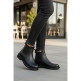 Ayakmod 284097 Z Siyah Cilt Kadın Bot Chelsea Bot