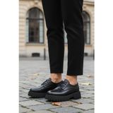 Ayakmod 572451 Z Siyah Cilt Kadın Günlük Ayakkabı