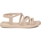Ayakmod Bej Slingback Düz Topuklu Kadın Sandalet Z